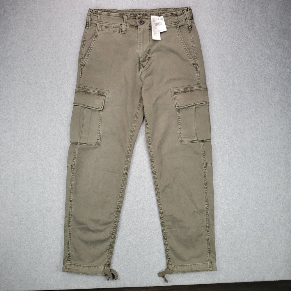 American Eagle Cargo Pants Mens 28x28 Olive Green Utility Drawstring 4999-315